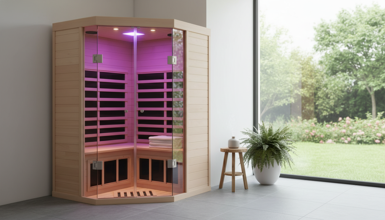 2–3 Person Low EMF Infrared Sauna: Glass Door + App