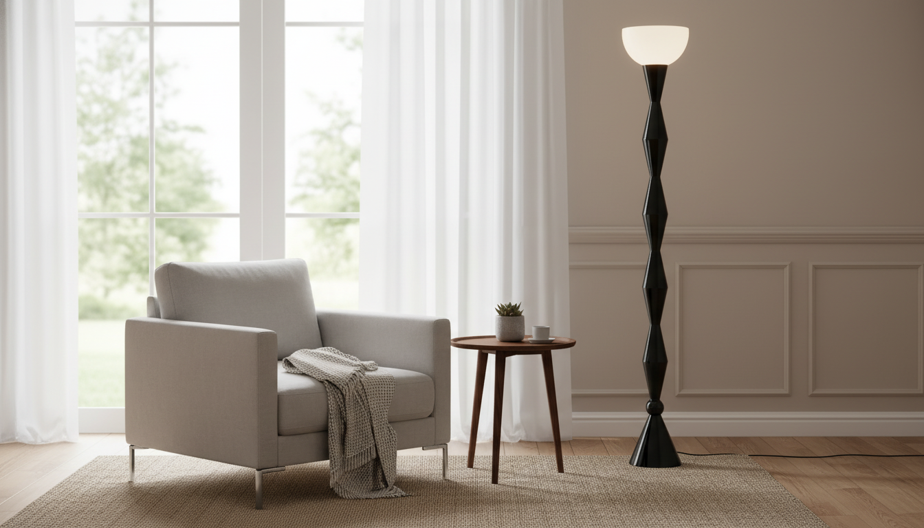 Black Diamond Floor Lamp: Medieval Edge, LED-Ready