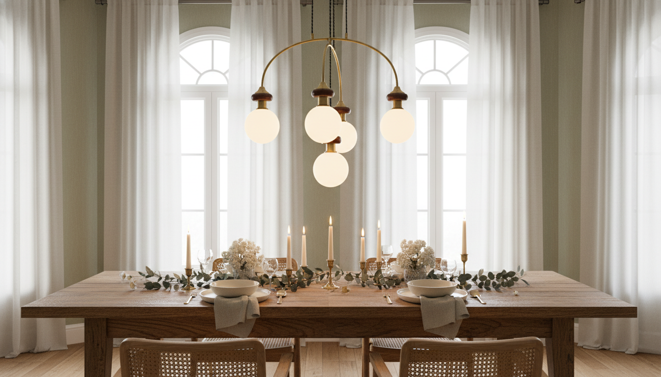 French Retro Wood Chandelier: Size, Height, Bulbs