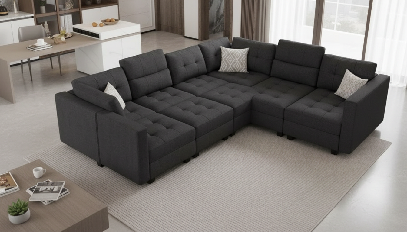 Modular Sleeper Sectional: Storage + Adjustable Backrest