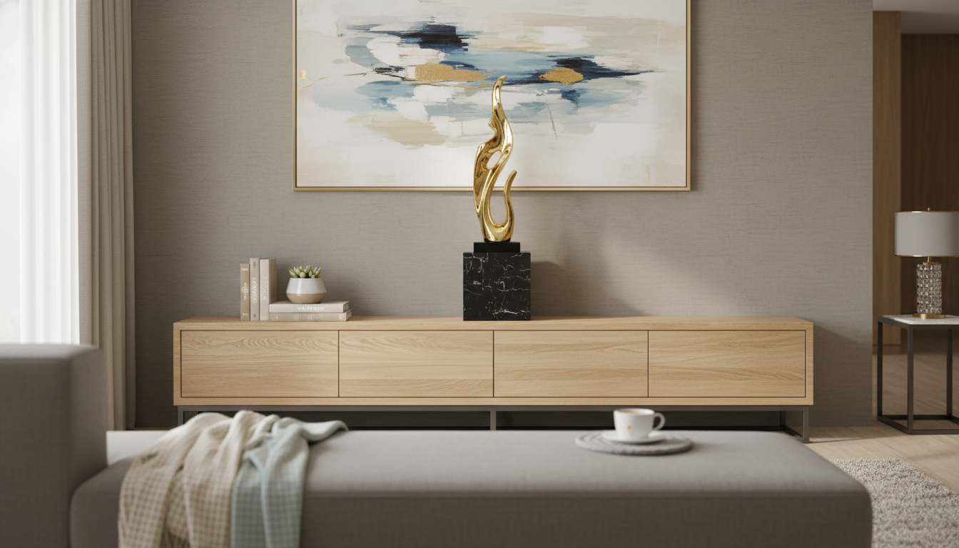 Plated Resin Abstract Statues: Living Room & Desk Styling