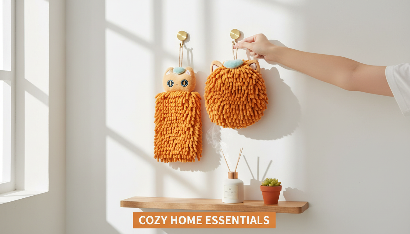 Quick-Dry Chenille Towel Ball: Hangable for Any Sink