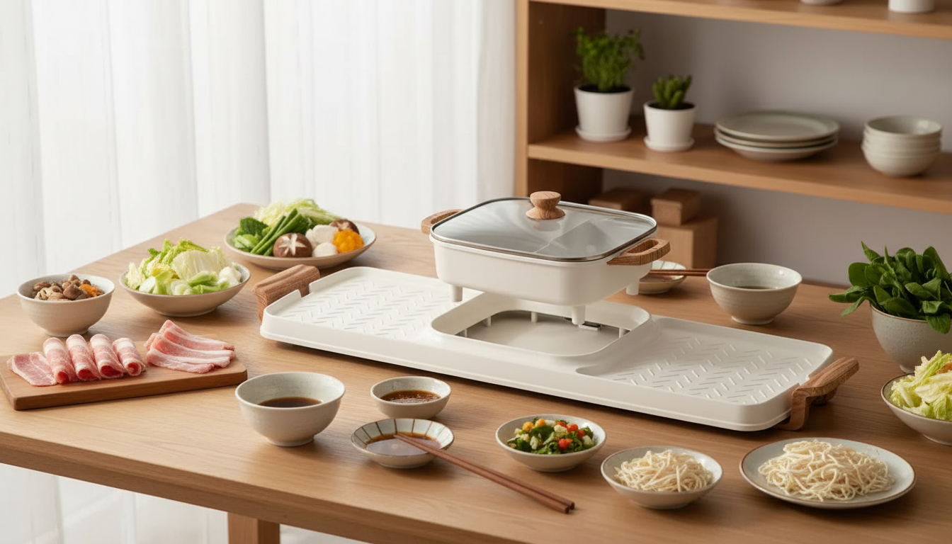 Indoor Korean BBQ Grill + Hot Pot Combo (Smokeless)